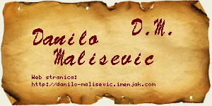 Danilo Mališević vizit kartica